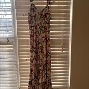Angie Floral High Low Dress - Red, Pink, and Blue